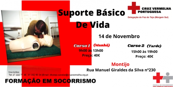 Cursos Suporte Básico de Vida - Montijo - 14 Novembro 2020